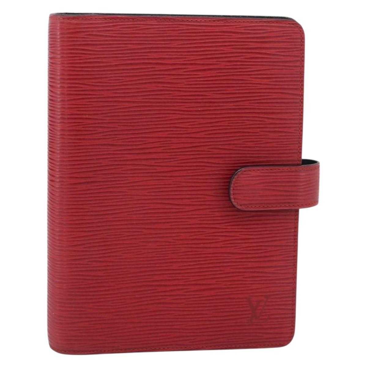 LOUIS VUITTON Epi Agenda MM Day Planner Cover Red R20047 LV Auth 211250