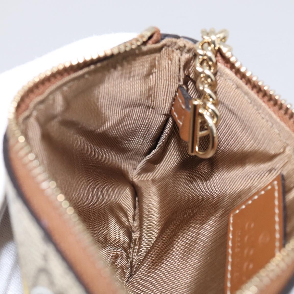 GUCCI GG Supreme Coin Purse PVC Beige Gold 838892 Auth 211254M