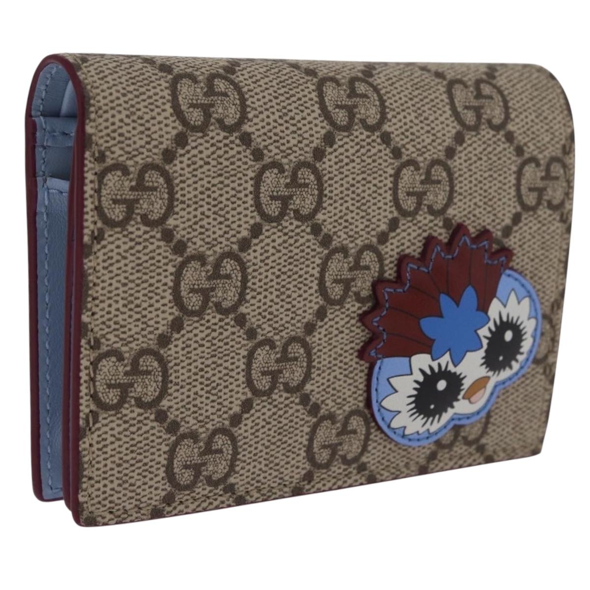 GUCCI GG Supreme Wallet PVC Beige Gold 855384 Auth 211255M