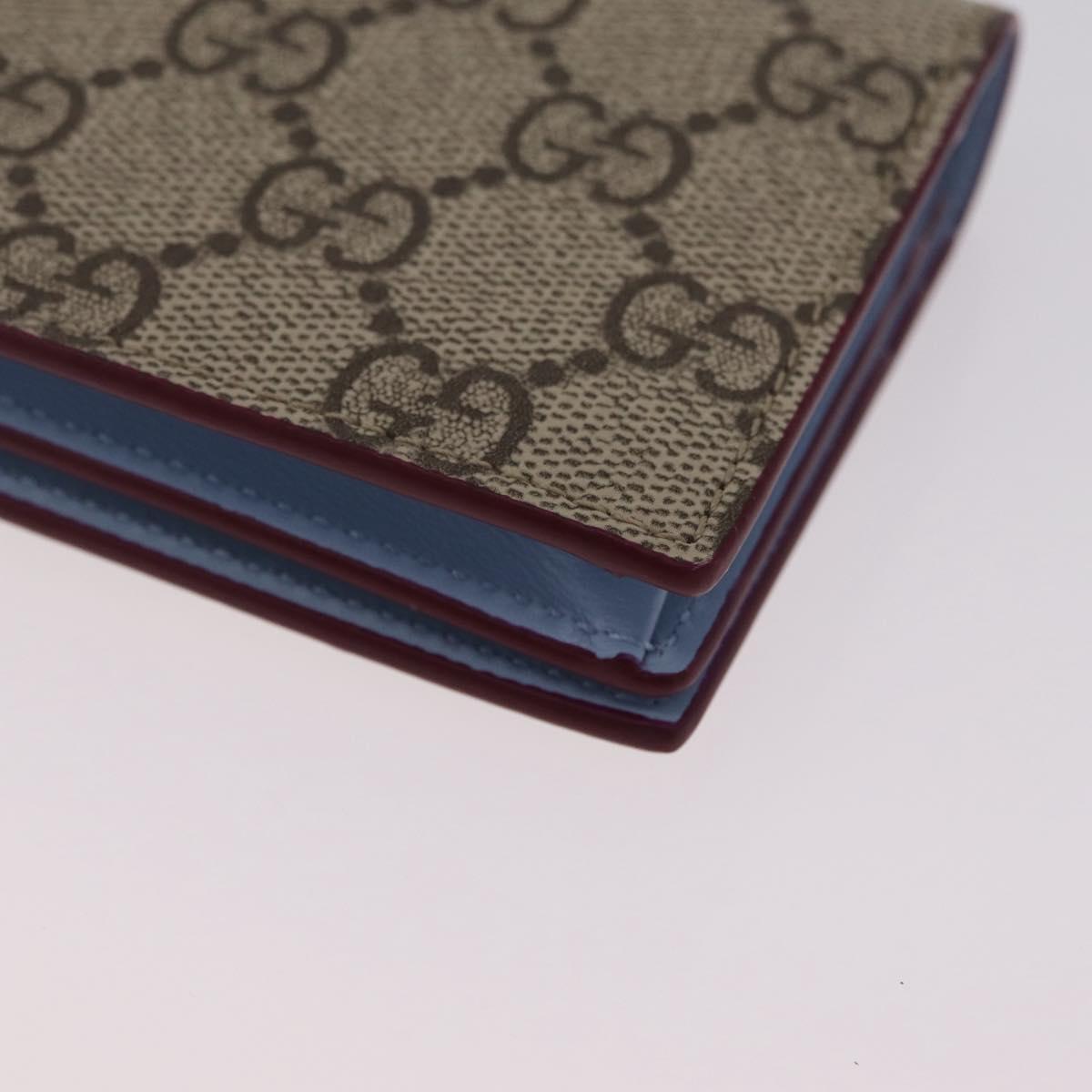 GUCCI GG Supreme Wallet PVC Beige Gold 855384 Auth 211255M