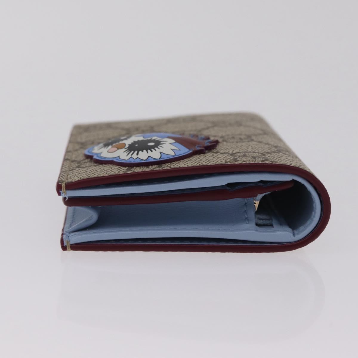 GUCCI GG Supreme Wallet PVC Beige Gold 855384 Auth 211255M