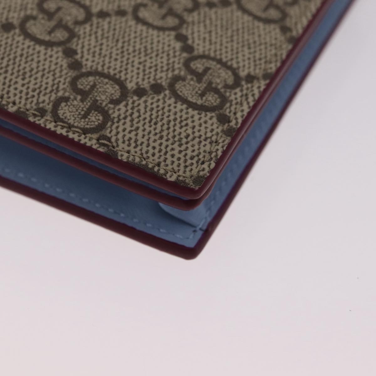 GUCCI GG Supreme Wallet PVC Beige Gold 855384 Auth 211255M