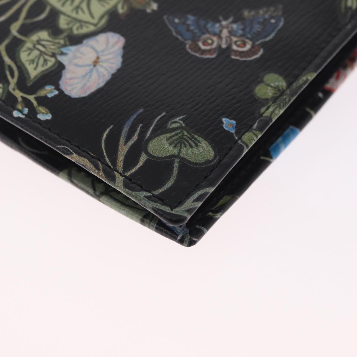 GUCCI Compact Wallet Leather Black Auth 211260V