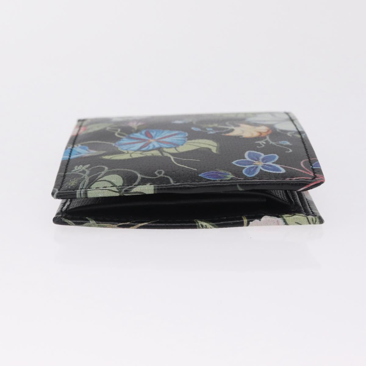 GUCCI Compact Wallet Leather Black Auth 211260V