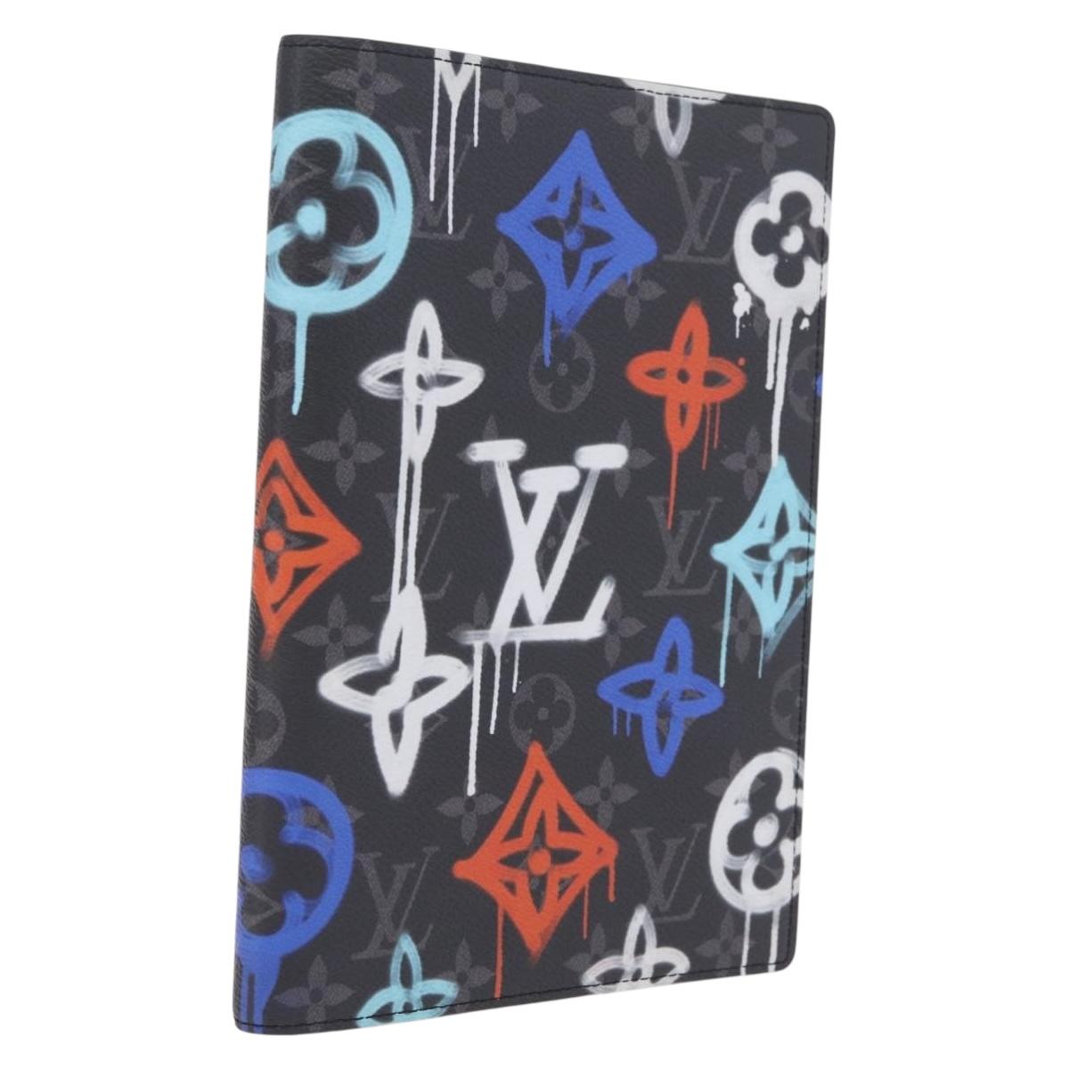 LOUIS VUITTON Monogram Eclipse Quverture Carnet Cover Black GI0845 Auth 211262M