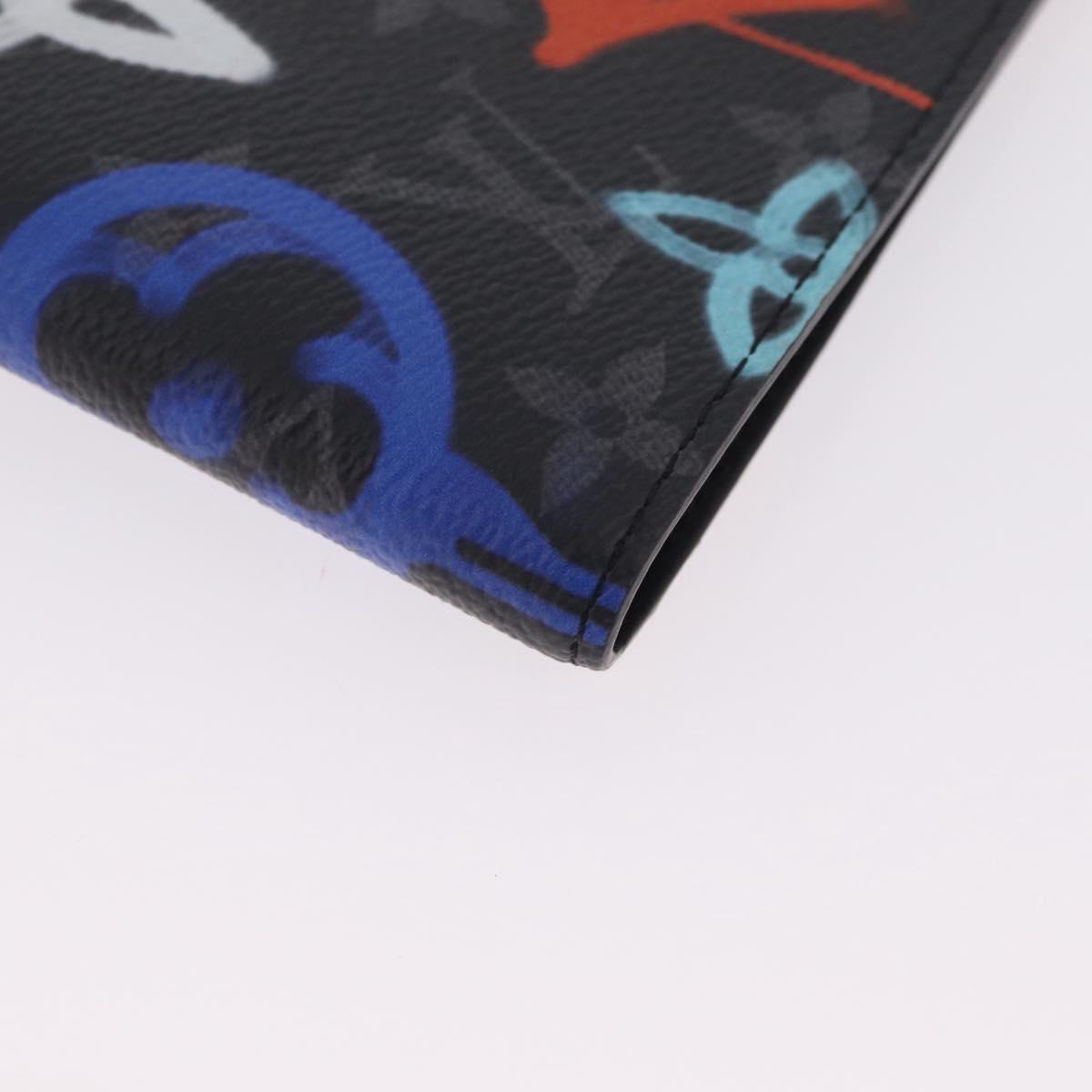 LOUIS VUITTON Monogram Eclipse Quverture Carnet Cover Black GI0845 Auth 211262M