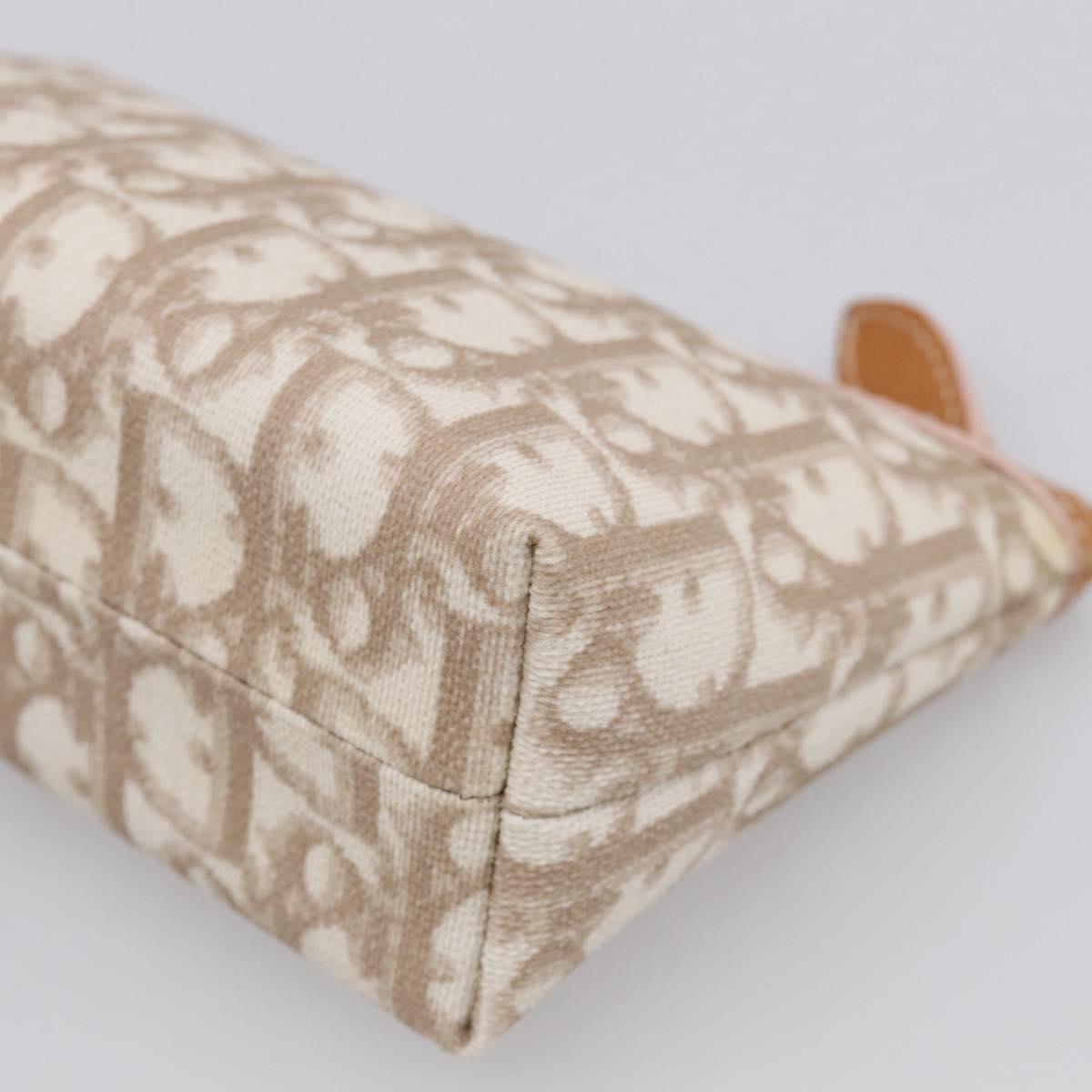 Christian Dior Romantic Pouch PVC Beige Silver Auth 211275V
