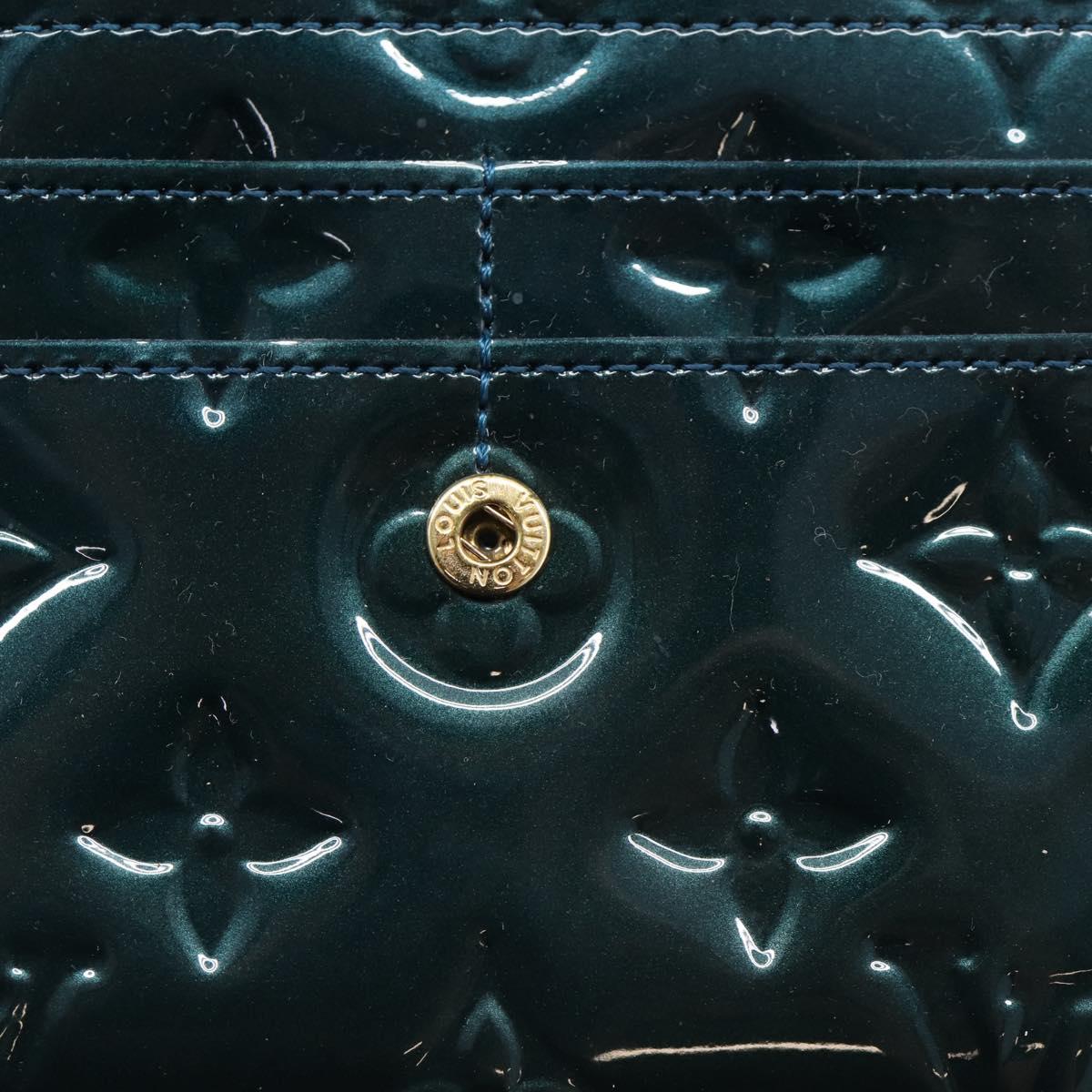 LOUIS VUITTON Vernis Portefeiulle Sarah Wallet Bluenuit M93667 LV Auth 211280A