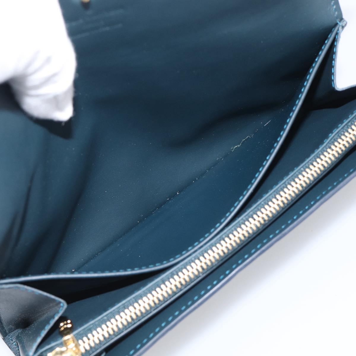 LOUIS VUITTON Vernis Portefeiulle Sarah Wallet Bluenuit M93667 LV Auth 211280A