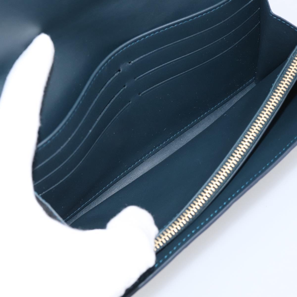 LOUIS VUITTON Vernis Portefeiulle Sarah Wallet Bluenuit M93667 LV Auth 211280A
