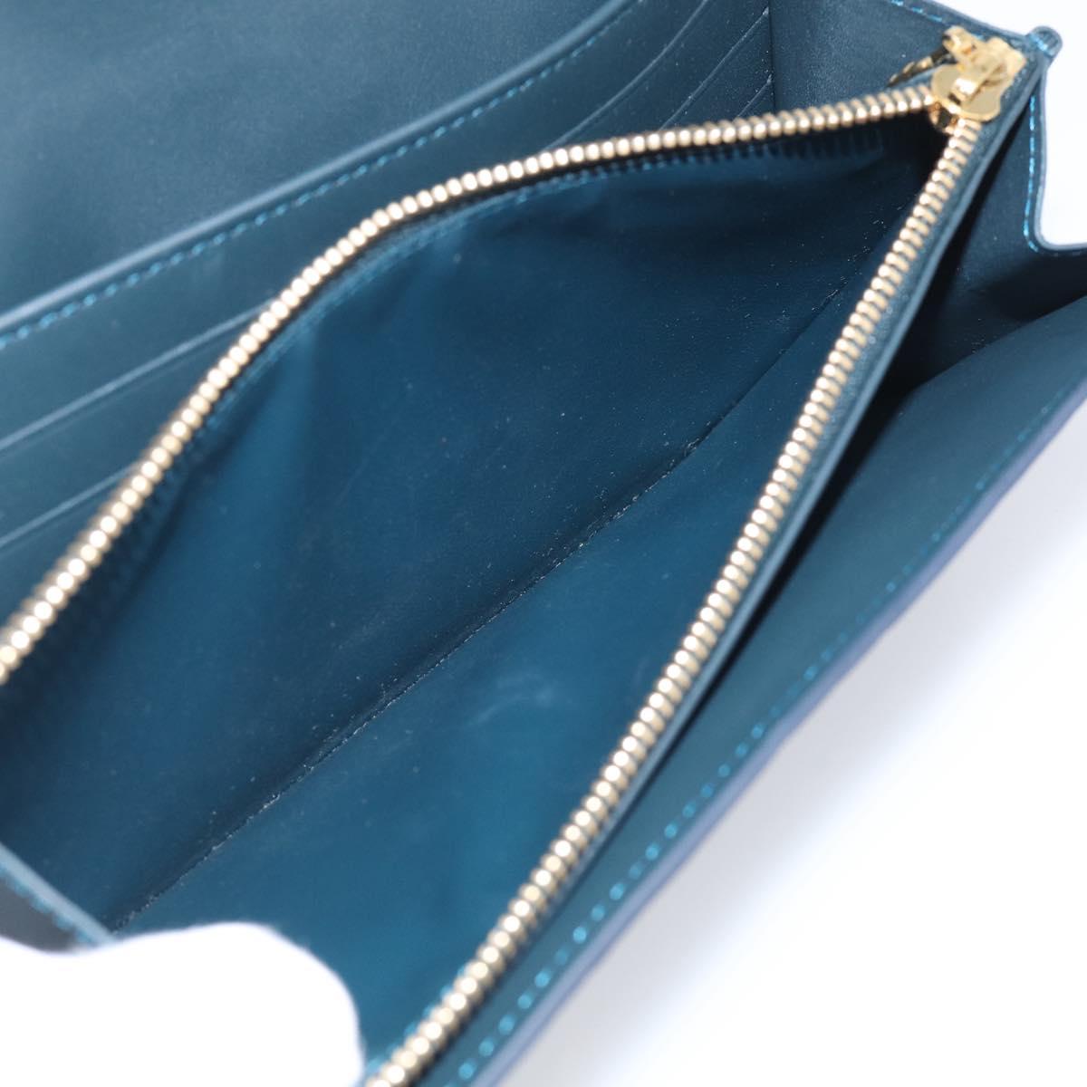 LOUIS VUITTON Vernis Portefeiulle Sarah Wallet Bluenuit M93667 LV Auth 211280A
