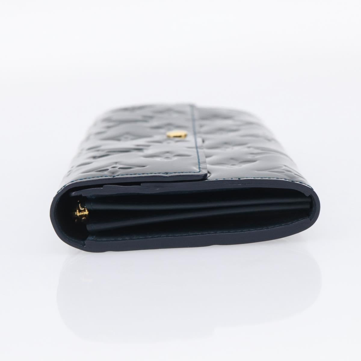 LOUIS VUITTON Vernis Portefeiulle Sarah Wallet Bluenuit M93667 LV Auth 211280A