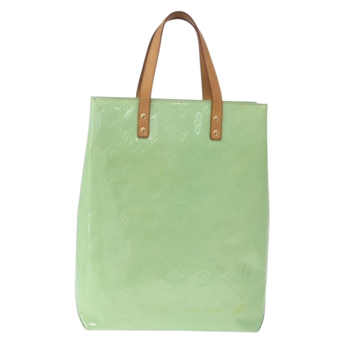 LOUIS VUITTON Monogram Vernis Reade MM Hand Bag Peppermint M91305 Auth 211291A