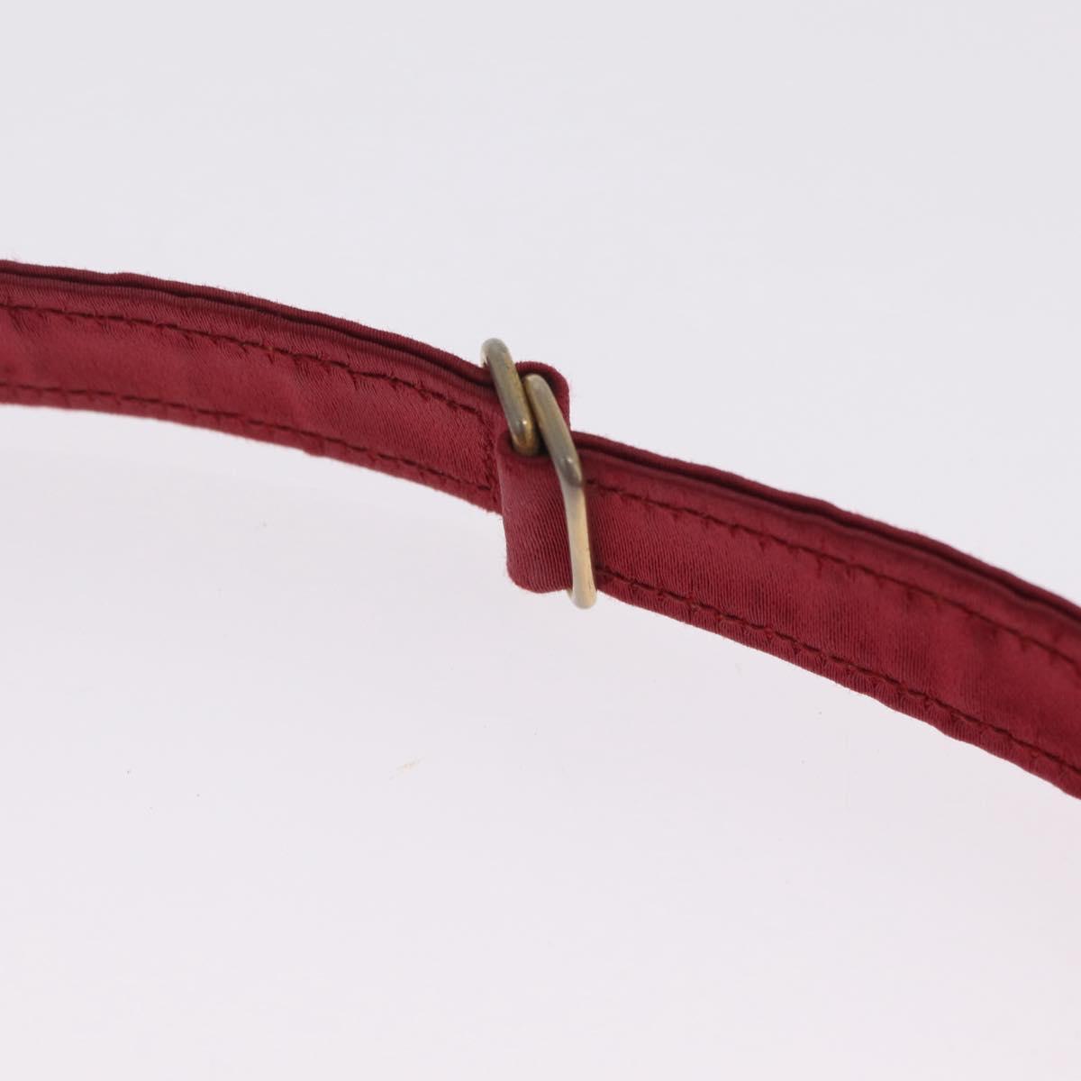 CHANEL Matelasse Hand Bag Satin Red Gold CC Auth 211302A