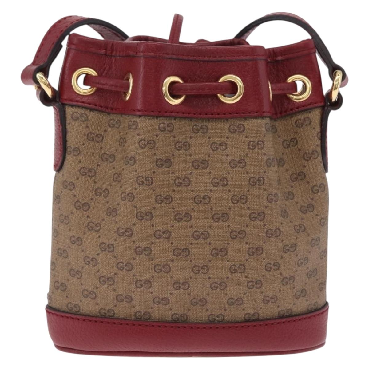 GUCCI Micro GG Supreme Fujiko Pro Shoulder Bag PVC Beige 647801 Auth 211311M