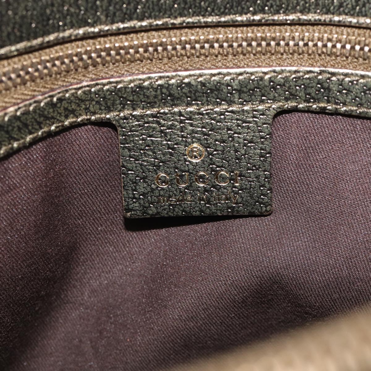 GUCCI Metal Bamboo Hand Bag Metallic leather Gold 131324 Auth 211315V