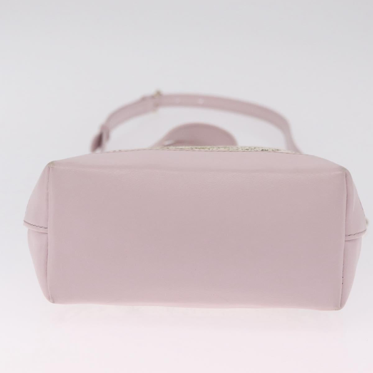 Christian Dior Hand Bag Canvas 2way Pink Gold Auth 211321V