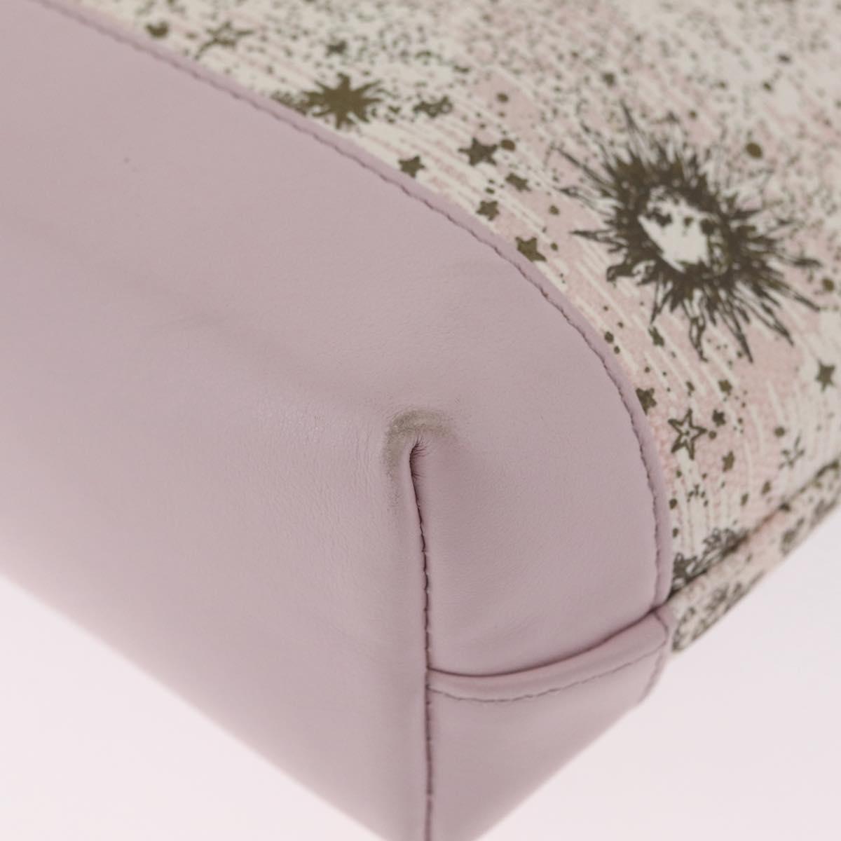 Christian Dior Hand Bag Canvas 2way Pink Gold Auth 211321V