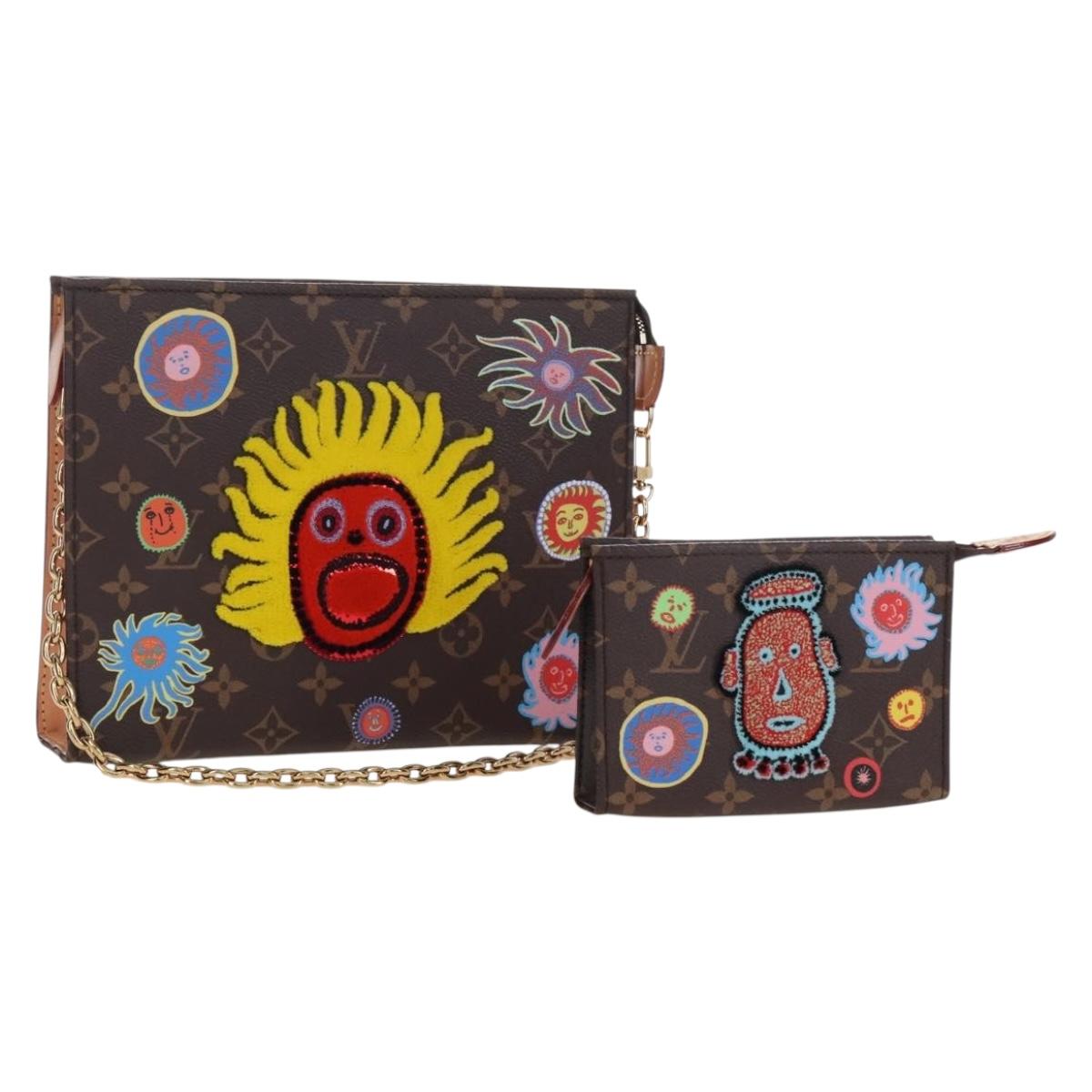 LOUIS VUITTON Yayoi Kusama Face Toiletries Pouch On Chain M81982 Auth 211329SAM