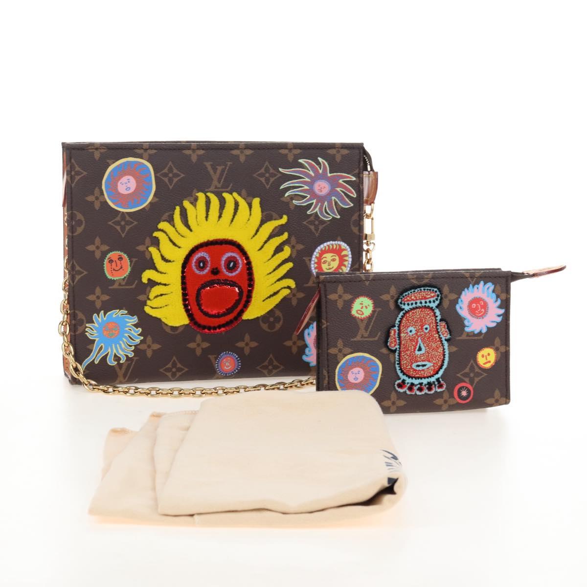 LOUIS VUITTON Yayoi Kusama Face Toiletries Pouch On Chain M81982 Auth 211329SAM