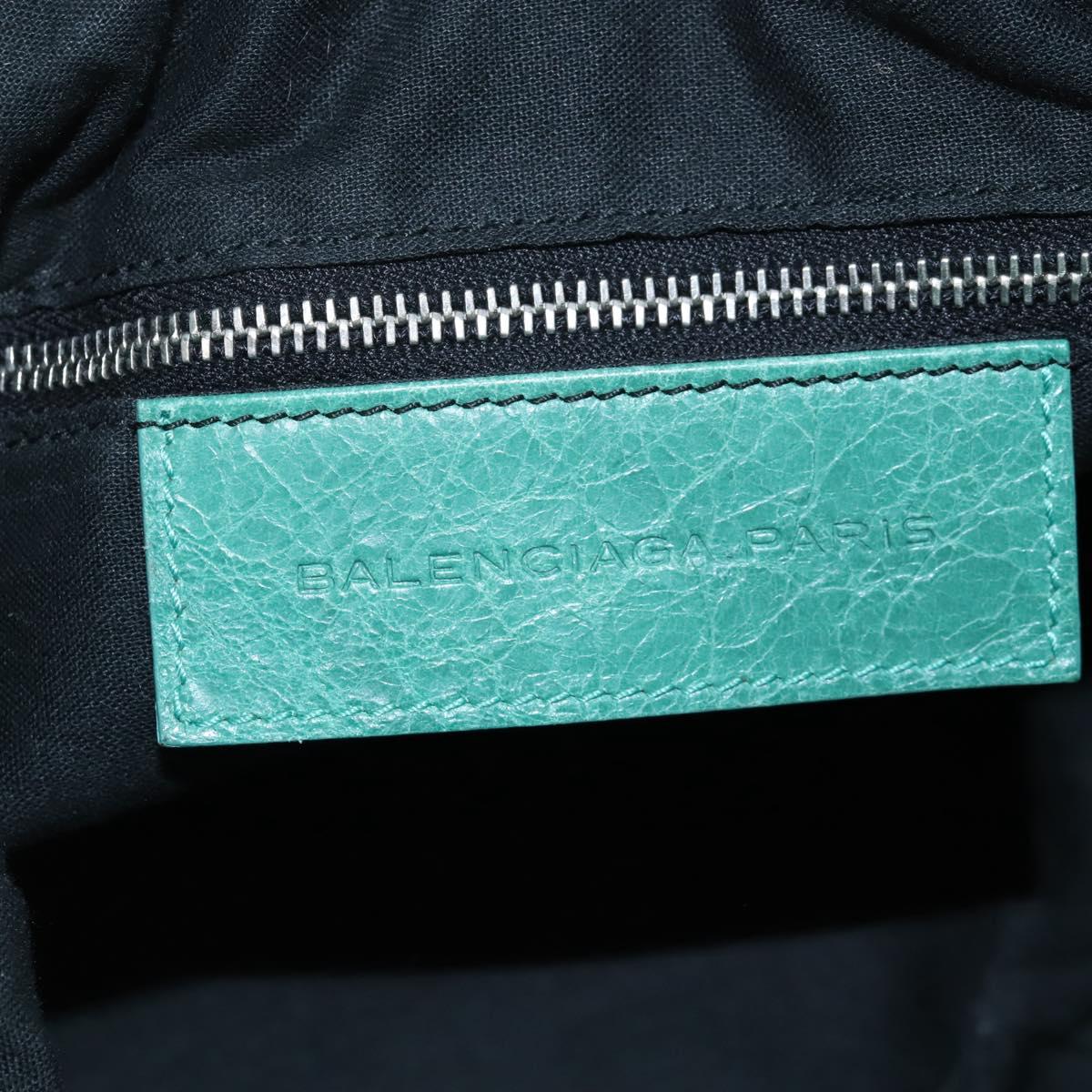 Balenciaga Giant Mini Pom Pom Hand Bag Leather 2way Green 250920 Auth 211331M