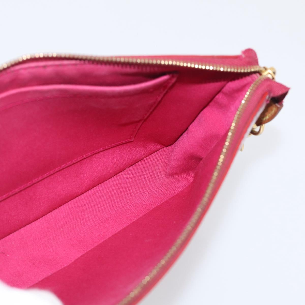 LOUIS VUITTON Vernis Pochette Accessoires Rose Andian M91574 Auth 211332