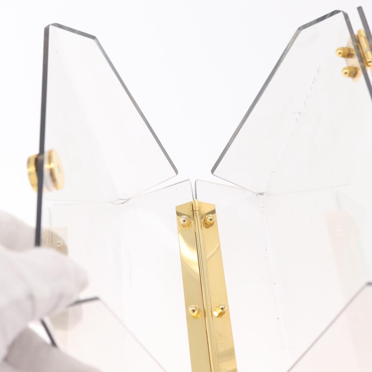 Salvatore Ferragamo Gancini Hand Bag plastic Clear Gold Auth 211333V