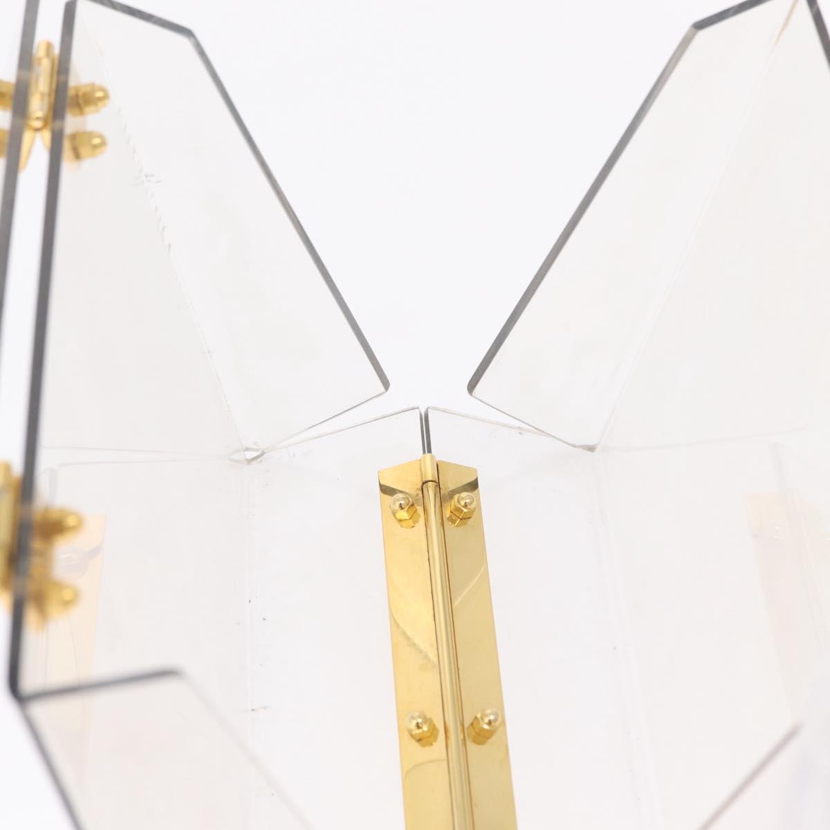 Salvatore Ferragamo Gancini Hand Bag plastic Clear Gold Auth 211333V