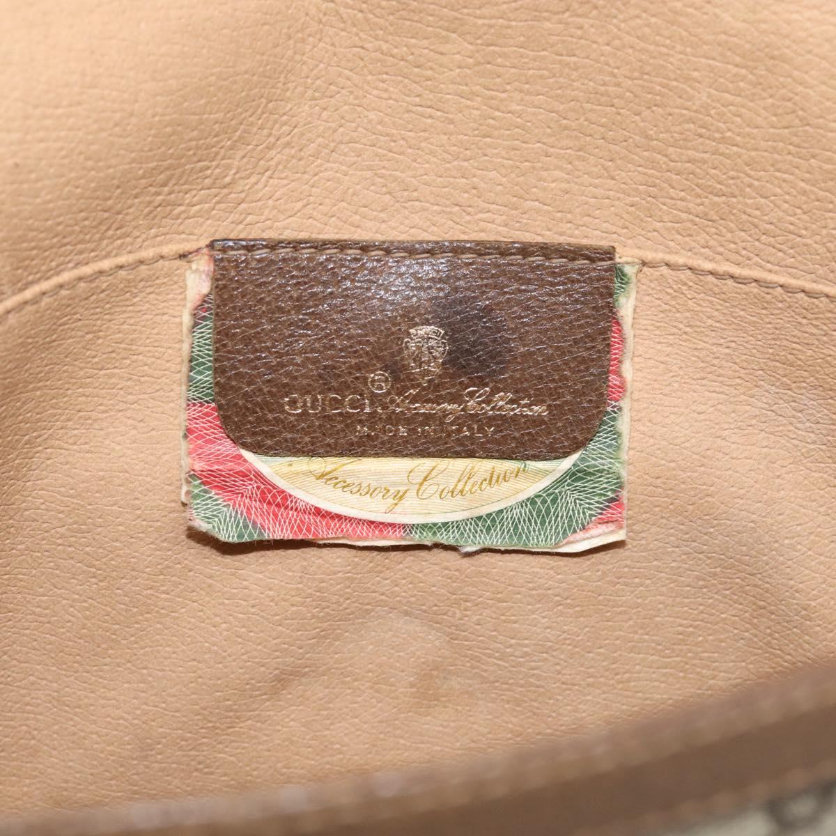 GUCCI GG Supreme Web Sherry Line Clutch Bag PVC Beige Gold 89 01 030 Auth 211339