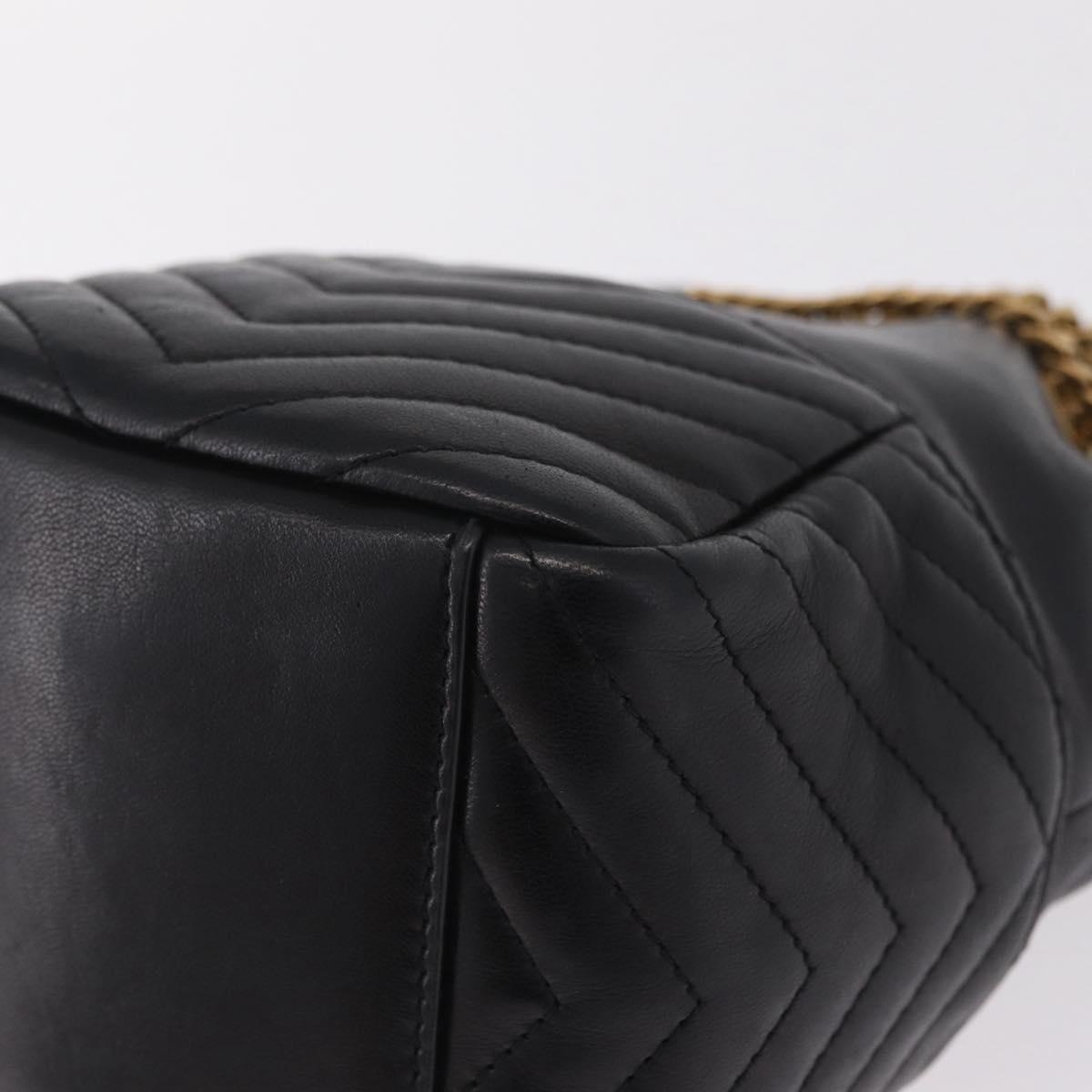 Saint Laurent Joe Mini Bucket Bag Chain Lamb Skin Black 701631 Auth 211381M