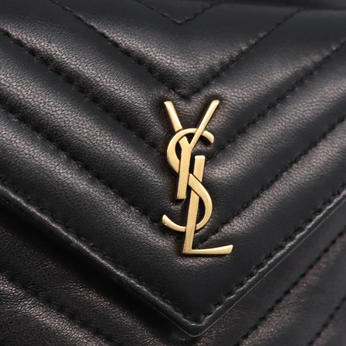 Saint Laurent Joe Mini Bucket Bag Chain Lamb Skin Black 701631 Auth 211381M