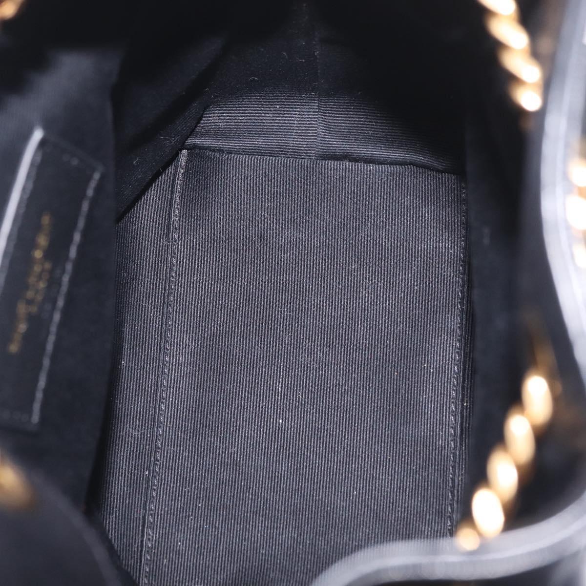 Saint Laurent Joe Mini Bucket Bag Chain Lamb Skin Black 701631 Auth 211381M