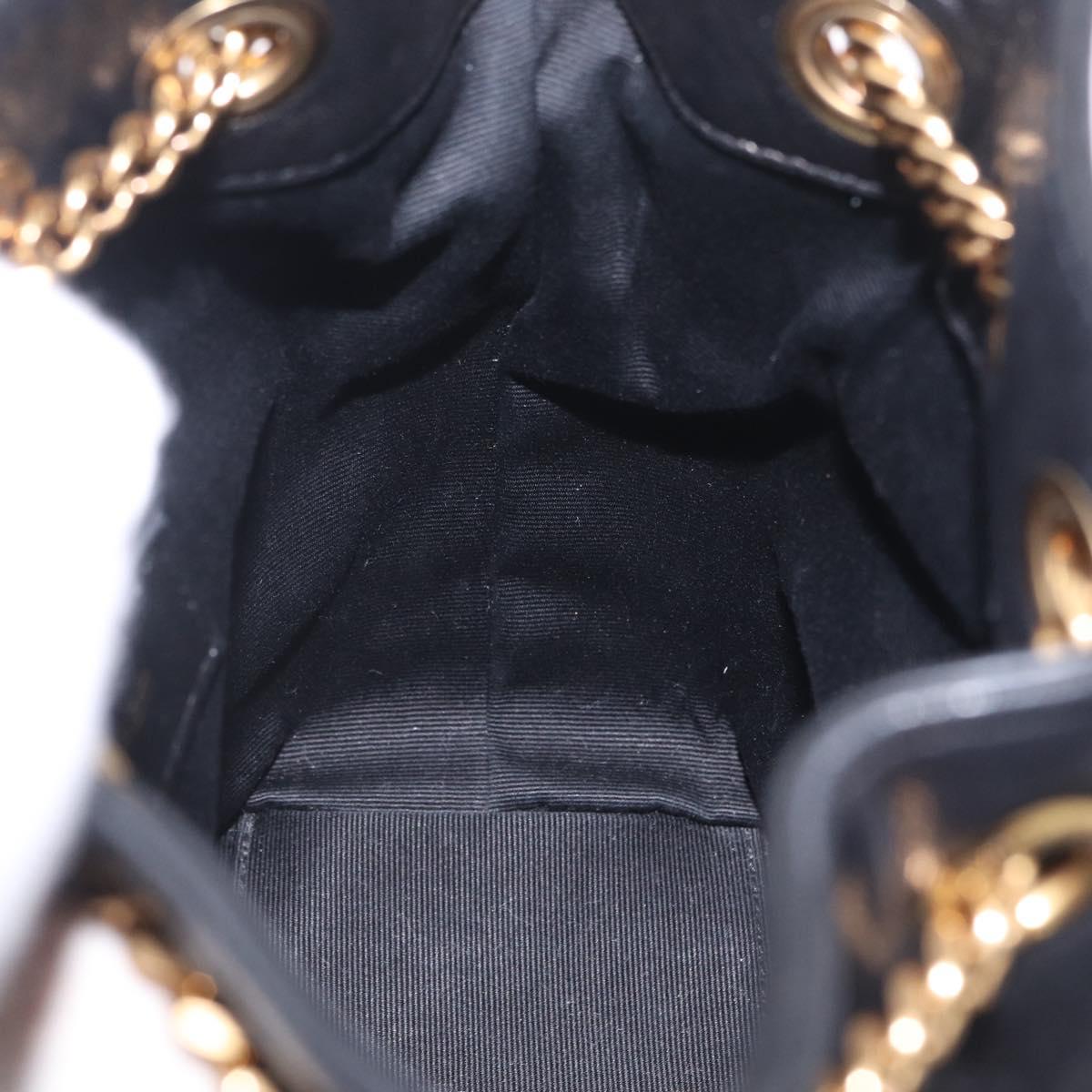 Saint Laurent Joe Mini Bucket Bag Chain Lamb Skin Black 701631 Auth 211381M