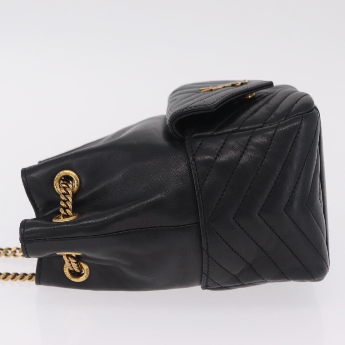 Saint Laurent Joe Mini Bucket Bag Chain Lamb Skin Black 701631 Auth 211381M