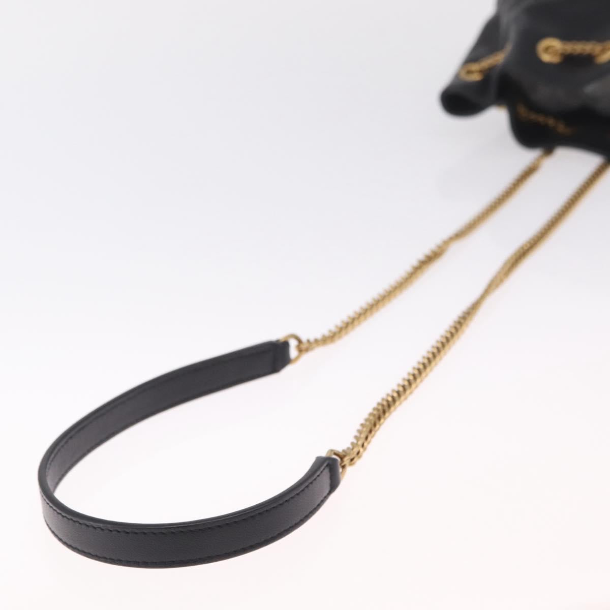 Saint Laurent Joe Mini Bucket Bag Chain Lamb Skin Black 701631 Auth 211381M