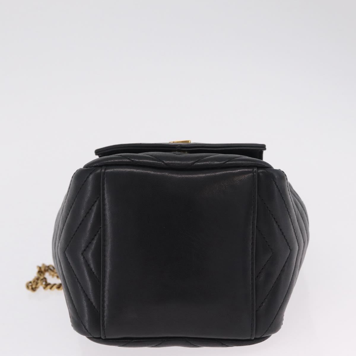 Saint Laurent Joe Mini Bucket Bag Chain Lamb Skin Black 701631 Auth 211381M