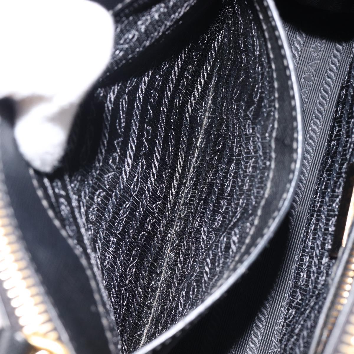 PRADA Hand Bag Safiano Leather 2way Black Gold Auth 211393V