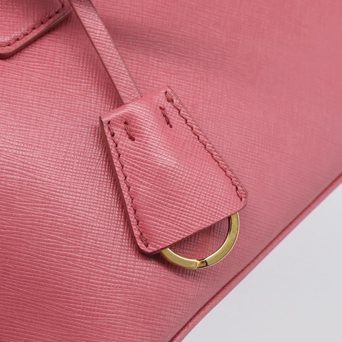 PRADA Hand Bag Saffiano leather 2way Pink Gold Auth 211405V