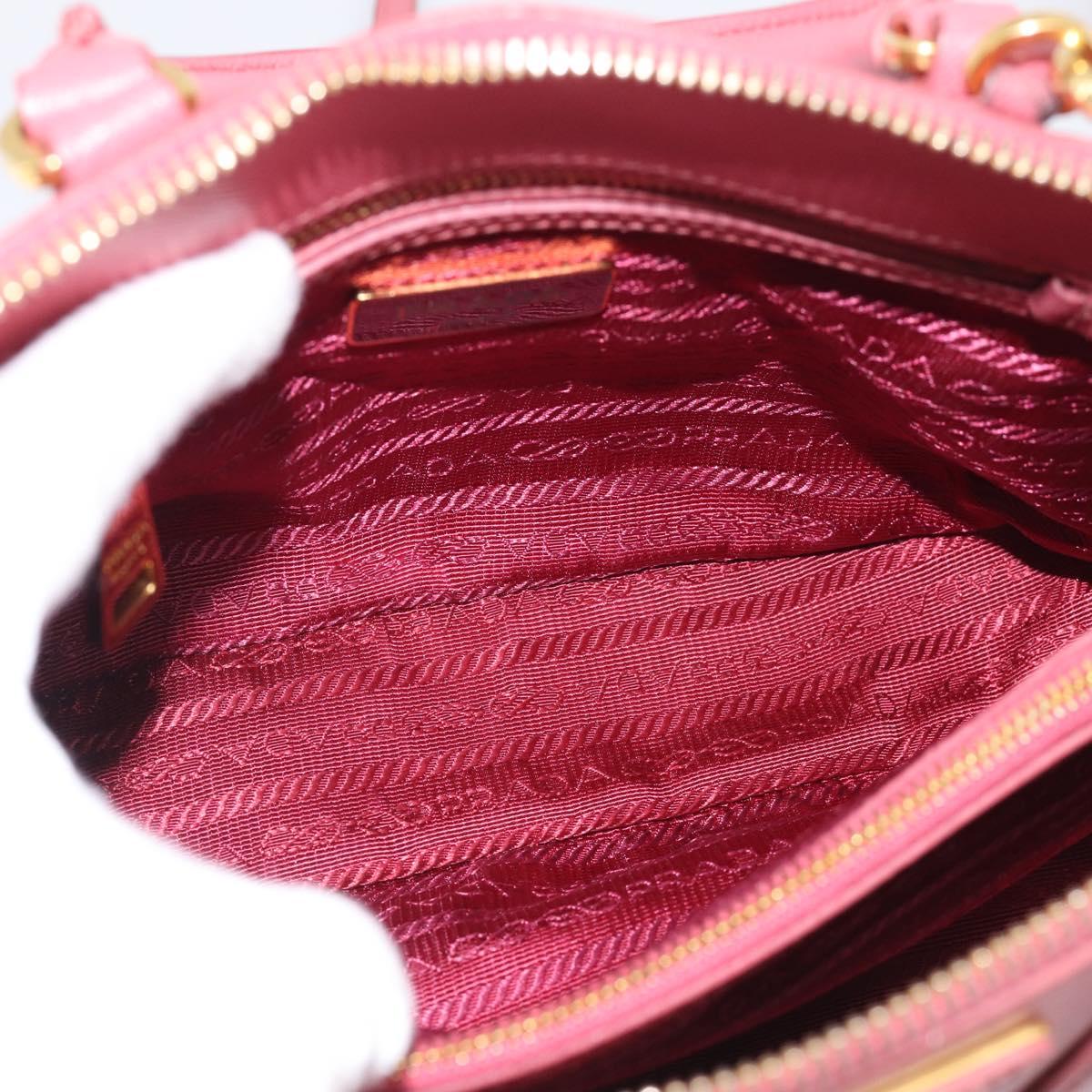 PRADA Hand Bag Saffiano leather 2way Pink Gold Auth 211405V