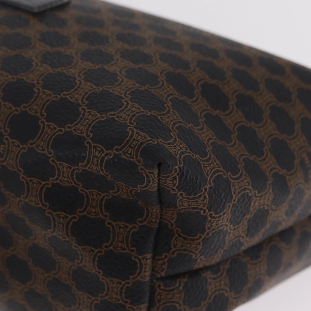 CELINE Macadam Canvas Hand Bag PVC Black Gold Auth 211415V