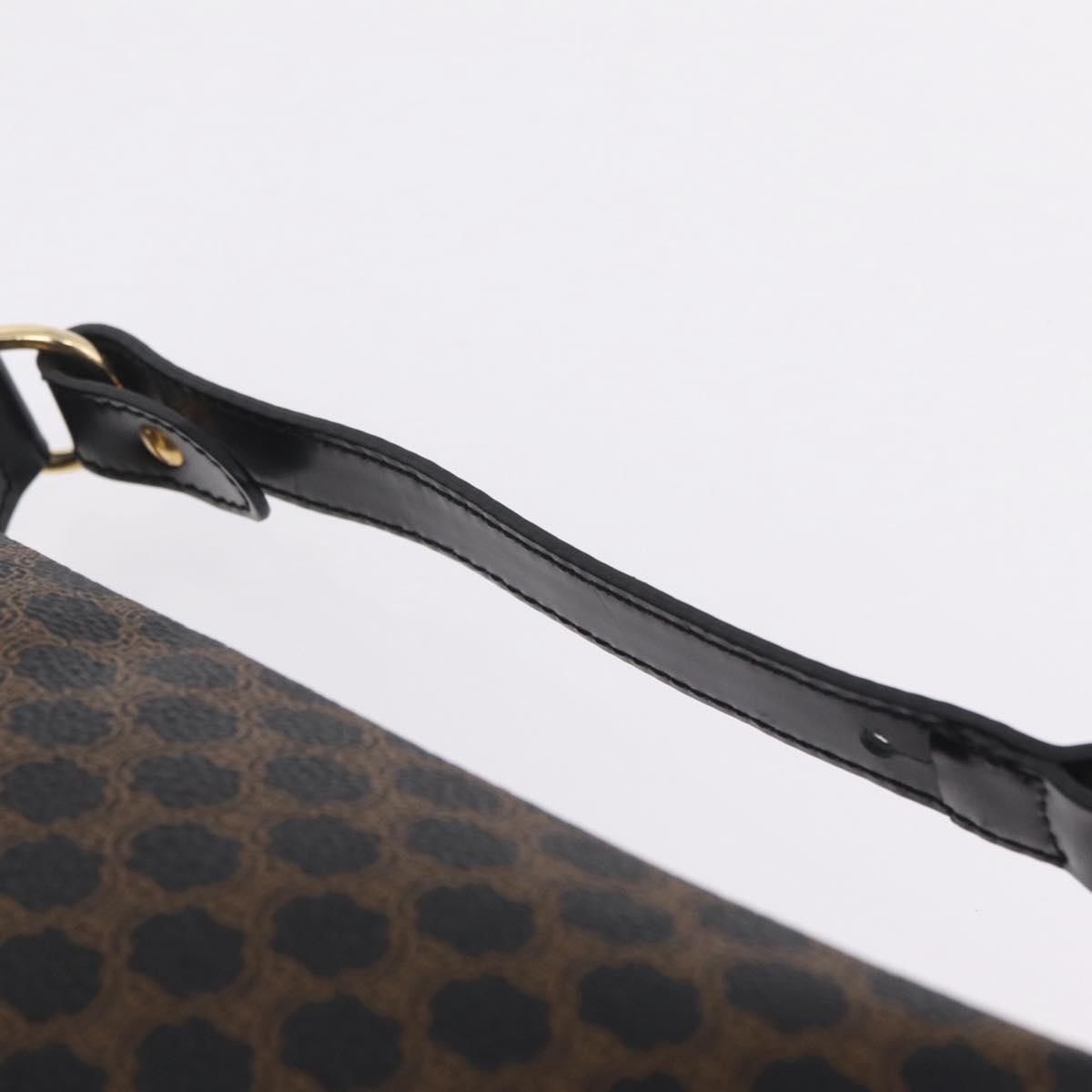 CELINE Macadam Canvas Hand Bag PVC Black Gold Auth 211415V
