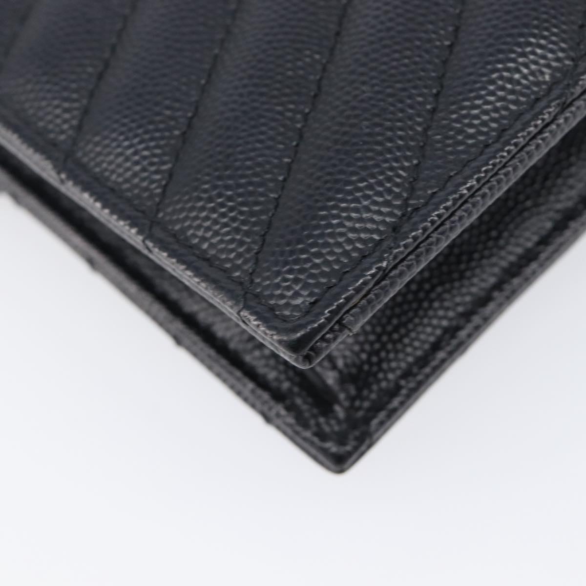 Saint Laurent Chain Shoulder Bag Leather Black Gold 393953 Auth 211431M