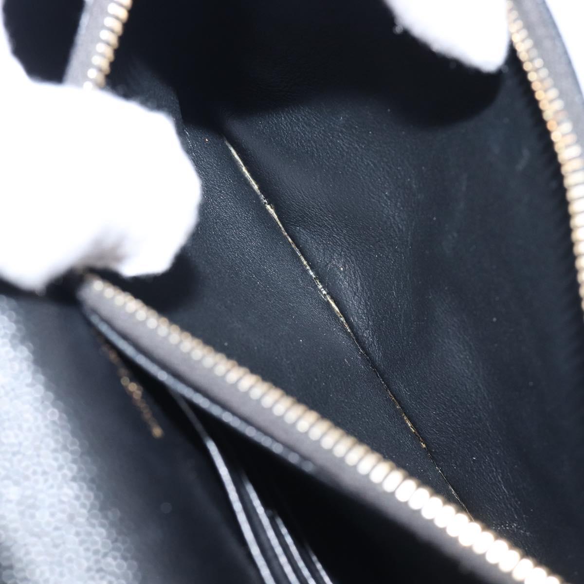 Saint Laurent Chain Shoulder Bag Leather Black Gold 393953 Auth 211431M