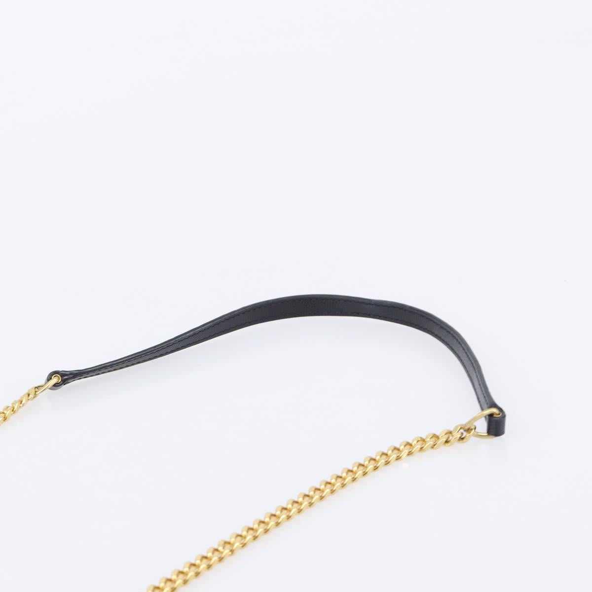 Saint Laurent Chain Shoulder Bag Leather Black Gold 393953 Auth 211431M