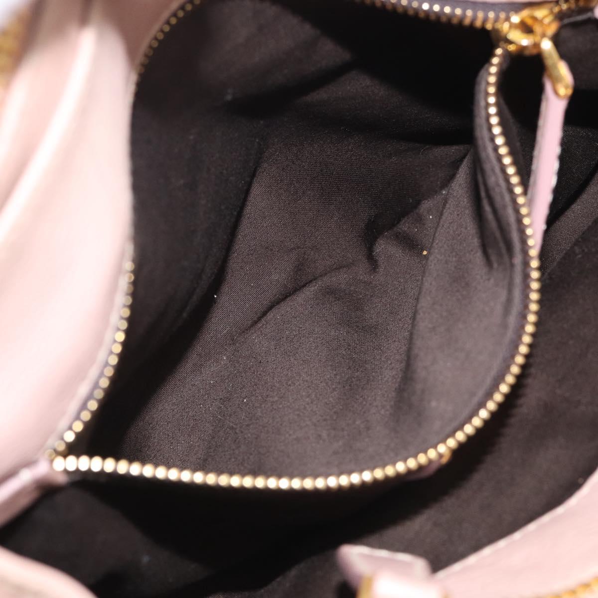 Miu Miu Hand Bag Leather 2way Pink Gold Auth 211467V