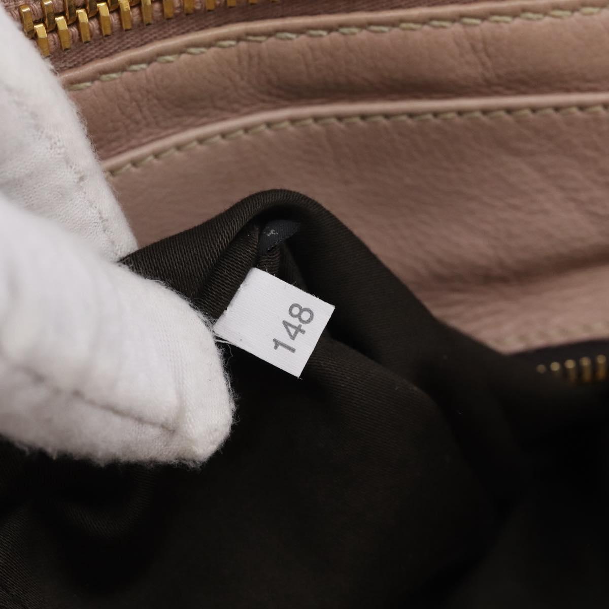 Miu Miu Hand Bag Leather 2way Pink Gold Auth 211467V
