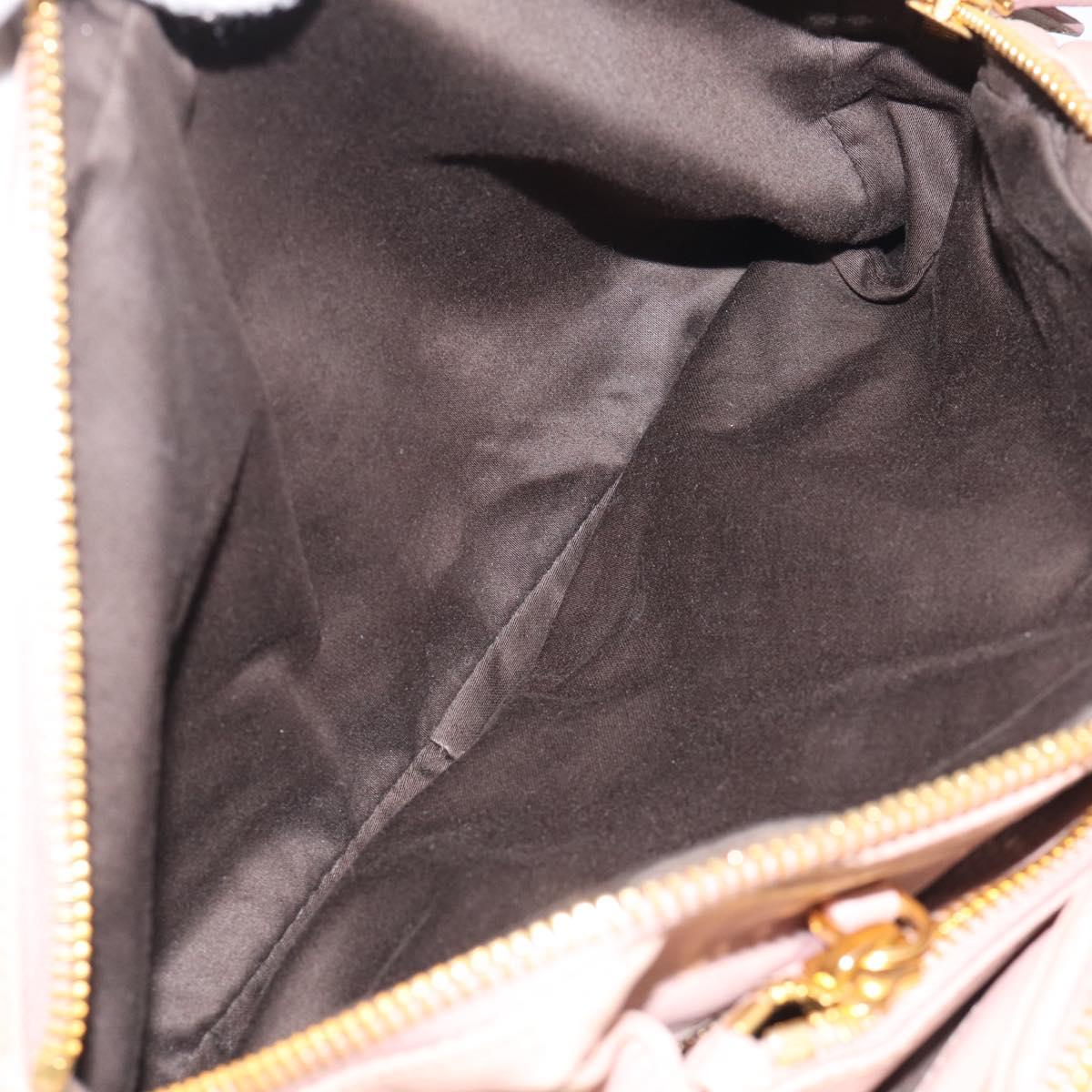 Miu Miu Hand Bag Leather 2way Pink Gold Auth 211467V