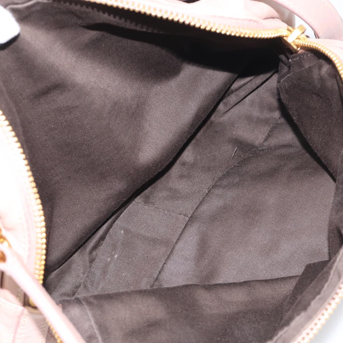 Miu Miu Hand Bag Leather 2way Pink Gold Auth 211467V