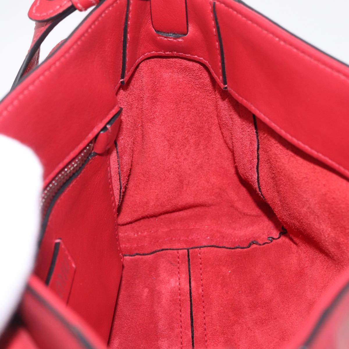 Miu Miu Shoulder Bag Leather Red Silver Auth 211468V