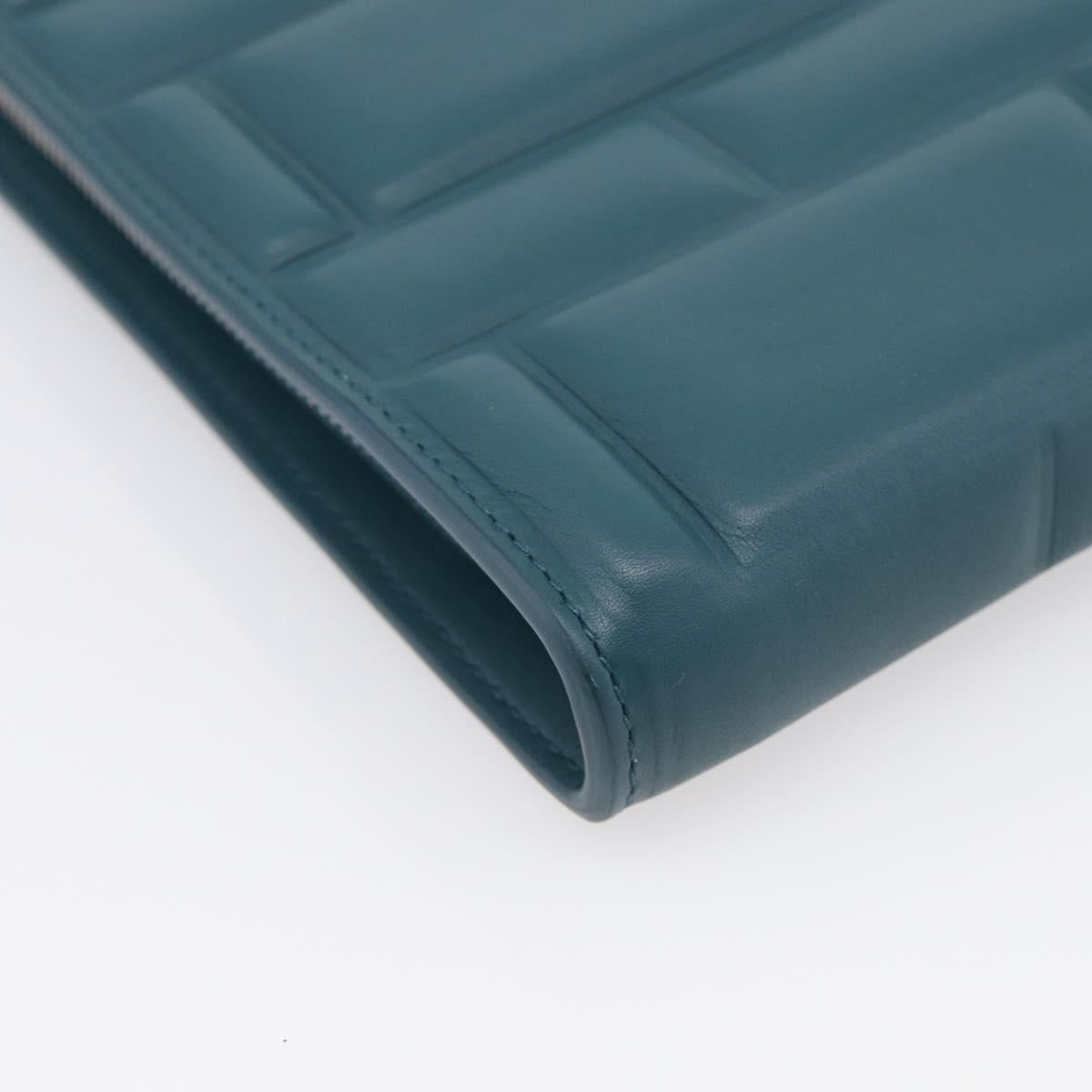 Bottega Veneta Clutch Bag Leather Green Auth 211469V